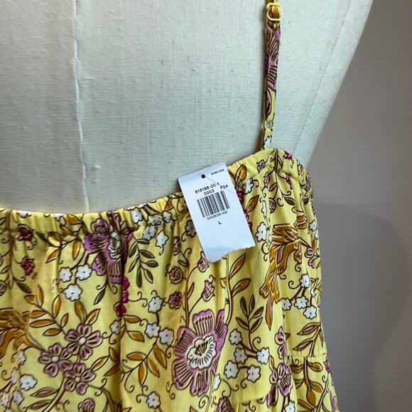 Old Navy Yellow Floral Cami Light Weight Mini Dress Size L - Picture 8 of 10